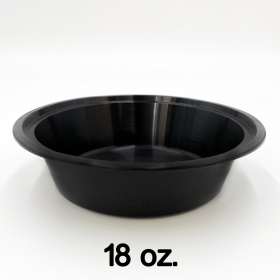 Round Black Plastic Container Set 18 oz. (618/018) - 150/Case