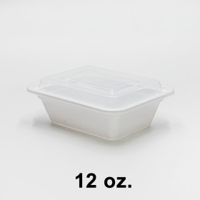 SR 12 oz. 长方形白色塑料餐盒套装 (818) - 150套/箱