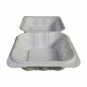 正方形白色塑料环保餐盒 6