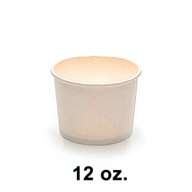 Round White Paper Soup Container Set 12 oz. - 1000/Case