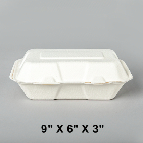 AHD 205 长方形白色环保餐盒 9" X 6" - 200/箱