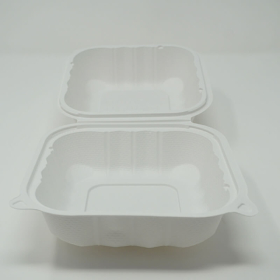 Kari-Out 225A 正方形白色塑料环保餐盒 6" X 6" - 250/箱