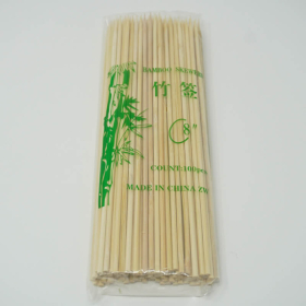 1/8" (3 mm) X 8" Thin Round Bamboo Skewer - 10000/Case