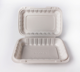 Kari-Out 206 长方形白色塑料环保餐盒 9" X 6" - 150/箱