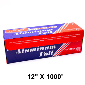 Standard Aluminum Foil Roll with Serrated Cutter 12