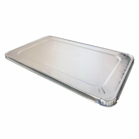 WS Full Size 21" X 13" X 0.75" Rectangular Aluminum Foil Steam Table Pan Lid - 40/Case