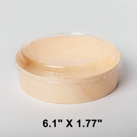 Premium Round Wooden Box Set 6.1 X 1.77 - 300/Case