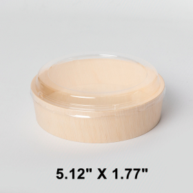 豪华 圆形木质餐盒套装 5.12 X 1.77 - 300/箱