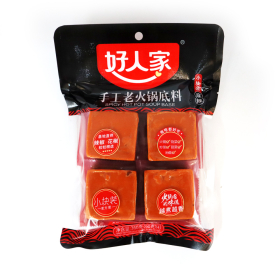 HRJ Handmade Spicy Hot Pot Soup Base 4 Small Pieces 360g/Bag - 20 Bags/Case